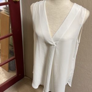H & M Conscious Sleeveless Blouse Size 10 Office Wear Elevated Basics Sheer Vnec